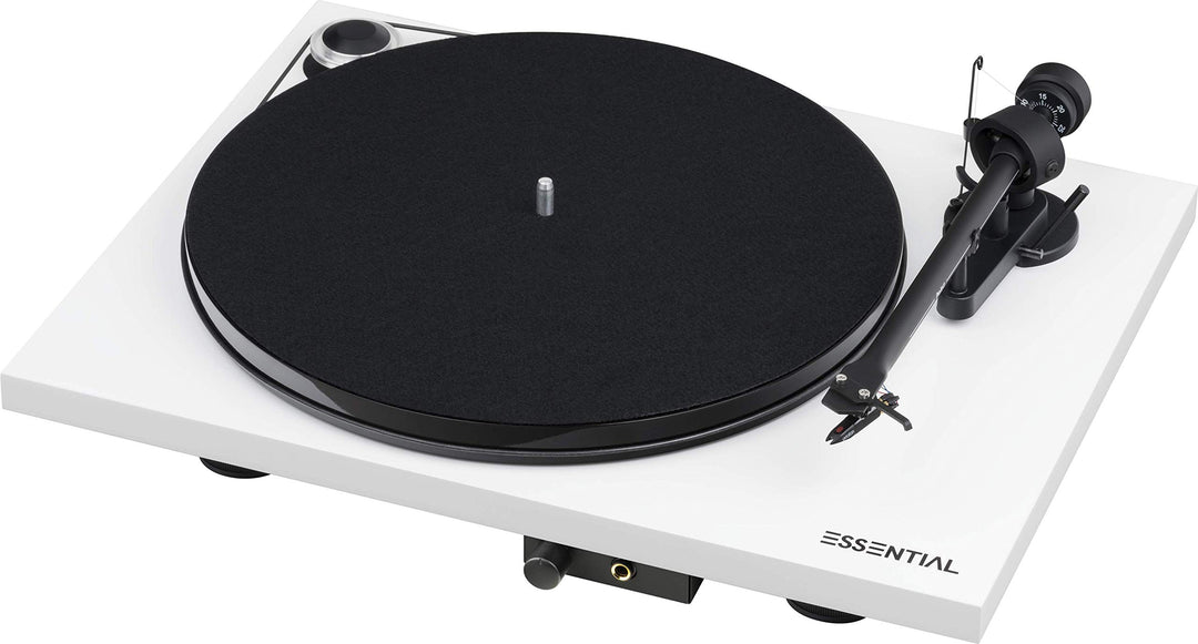 Pro-Ject Essential III HP, Audiophiler Plattenspieler mit Kopfhörerausgang, Weiss, Weiss