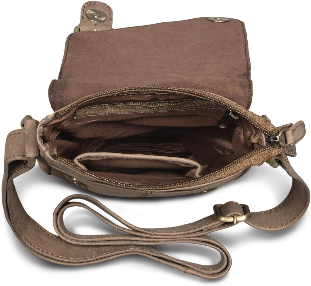 ROYALZ 'Louisiana' Leder Umhängetasche Klein für Männer Herren Ledertasche Mini Seitentasche Vintage