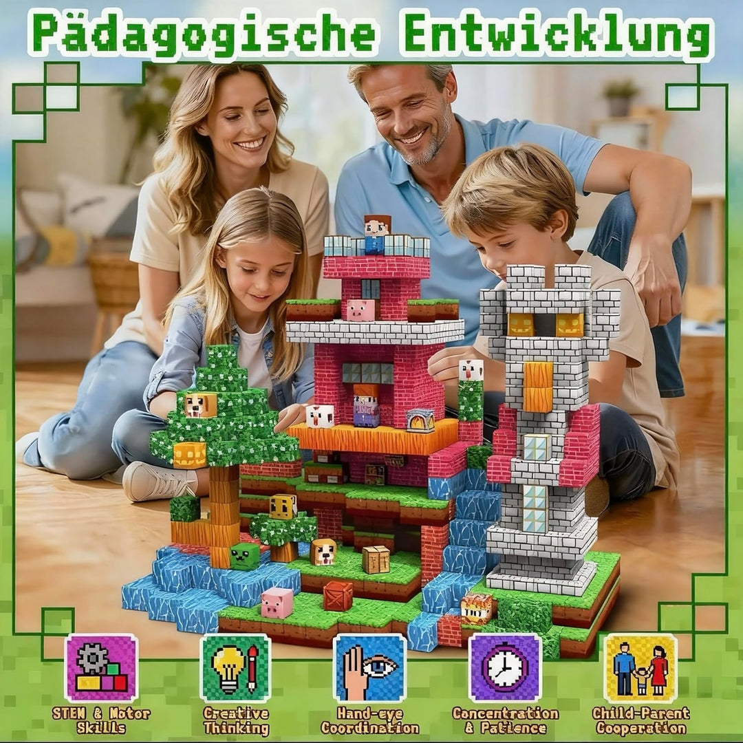 216 Teile Magnetische Bausteine, Magnetbausteine Magnetspielzeug Magneten Kinder, Magnetische Bauwel