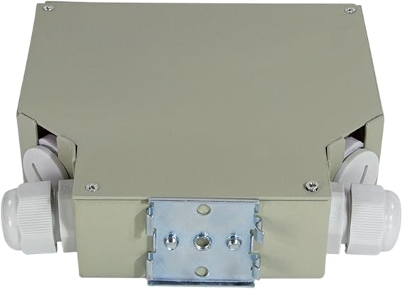 Logilink LWL-Hutschienen-Spleissbox FB5000, LC- oder SC-Kupplungen, Lichtgrau, Stahl, Inklusive Sple