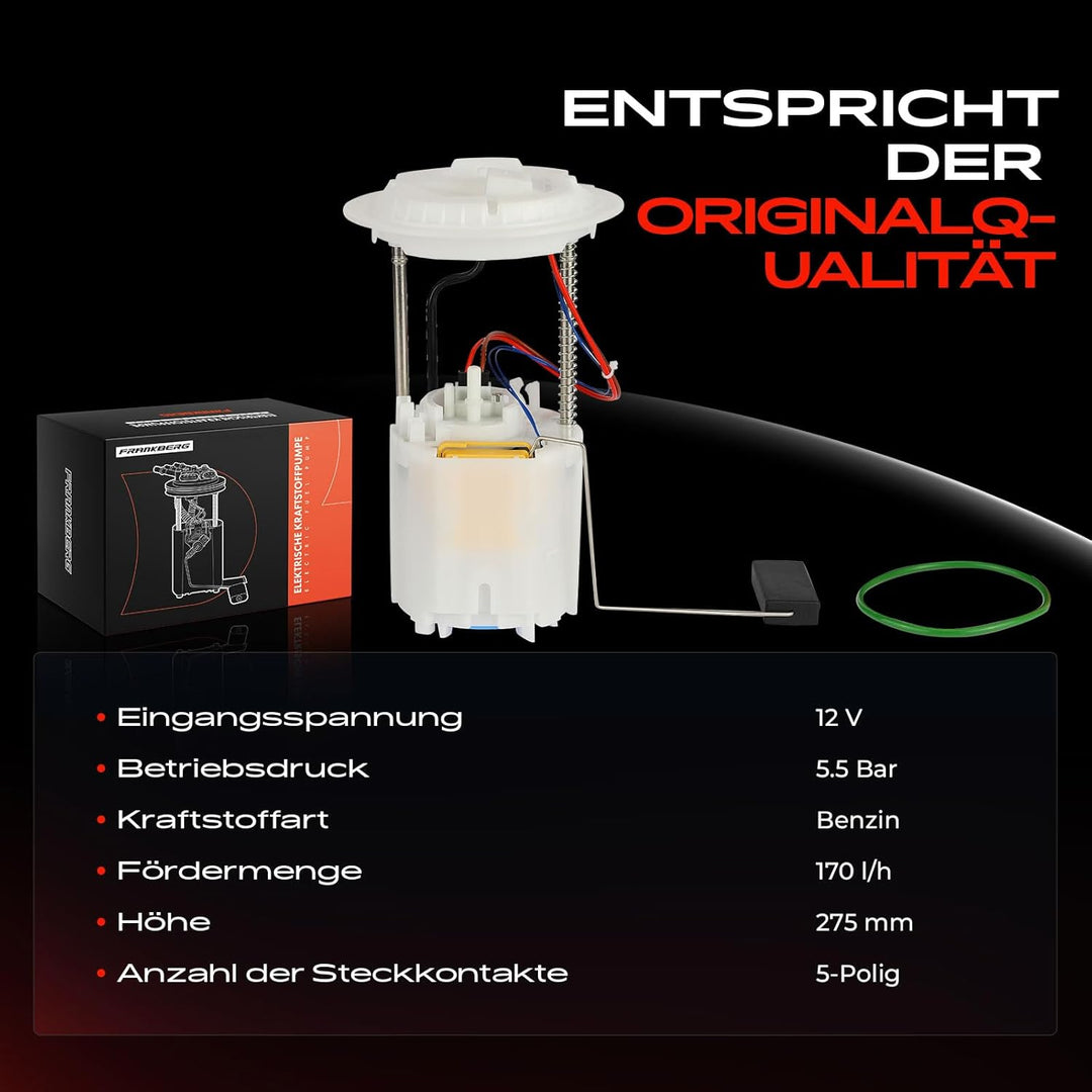 Frankberg Kraftstoffpumpe Benzinpumpe Kraftstoff-Fördereinheit Modul Satz 5-Polig Kompatibel mit M-K
