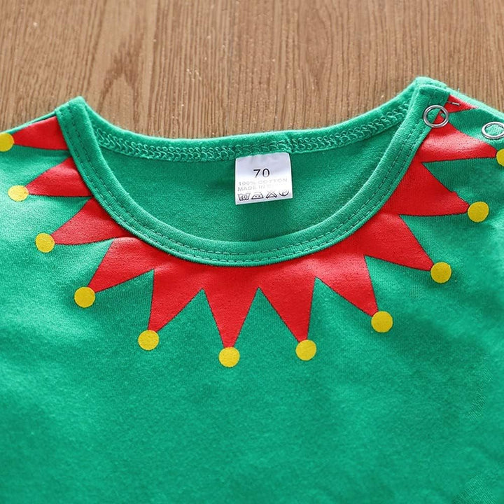 FANCYINN Baby Jungen Mädchen Weihnachtsoutfits Baby Jungen Elfenkostüme Langarm T-Shirt Tops mit ges