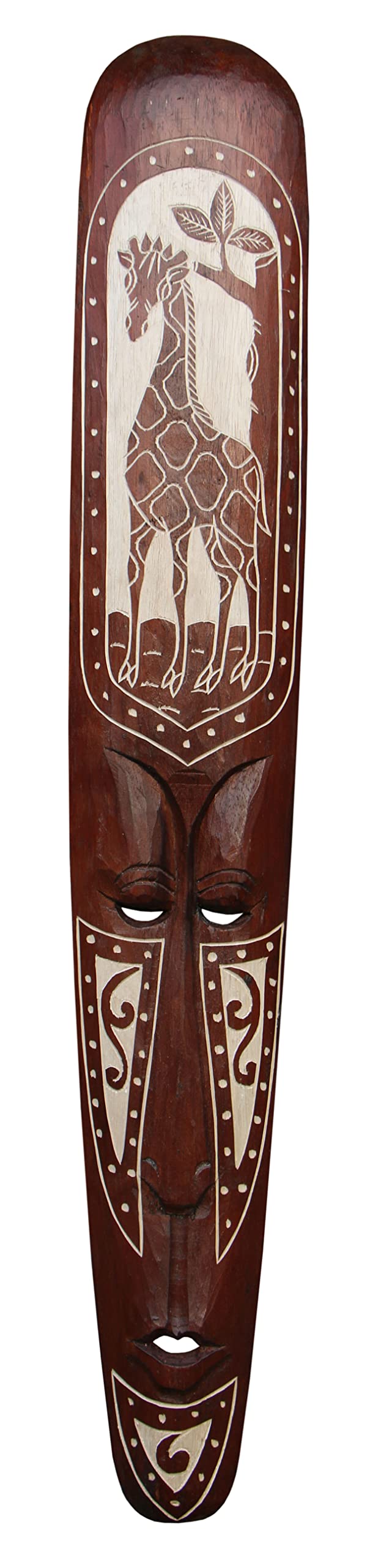 Unbekannt Schöne 100 cm Wand Maske Maori Tribal Giraffe Holz Afrika Maske91