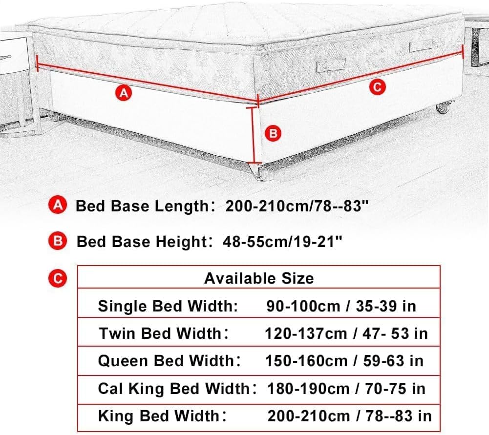 DUJUIKE Stretch Samt Boxspring Abdeckung zum Umwickeln, Alternative zum Traditionellen Volant Bettro