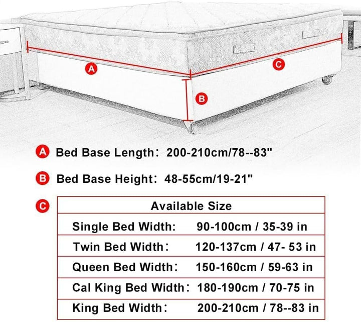DUJUIKE Stretch Samt Boxspring Abdeckung zum Umwickeln, Alternative zum Traditionellen Volant Bettro