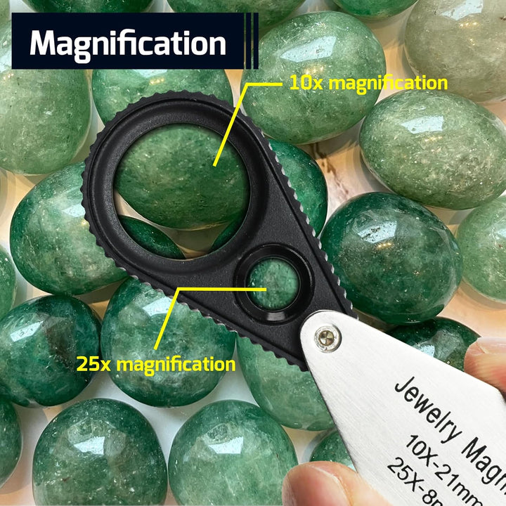 Doppellinse mit 10- und 25-facher Vergrösserung 21-mm- und 8-mm-Linsen aus optischem Glas Edelstahlg