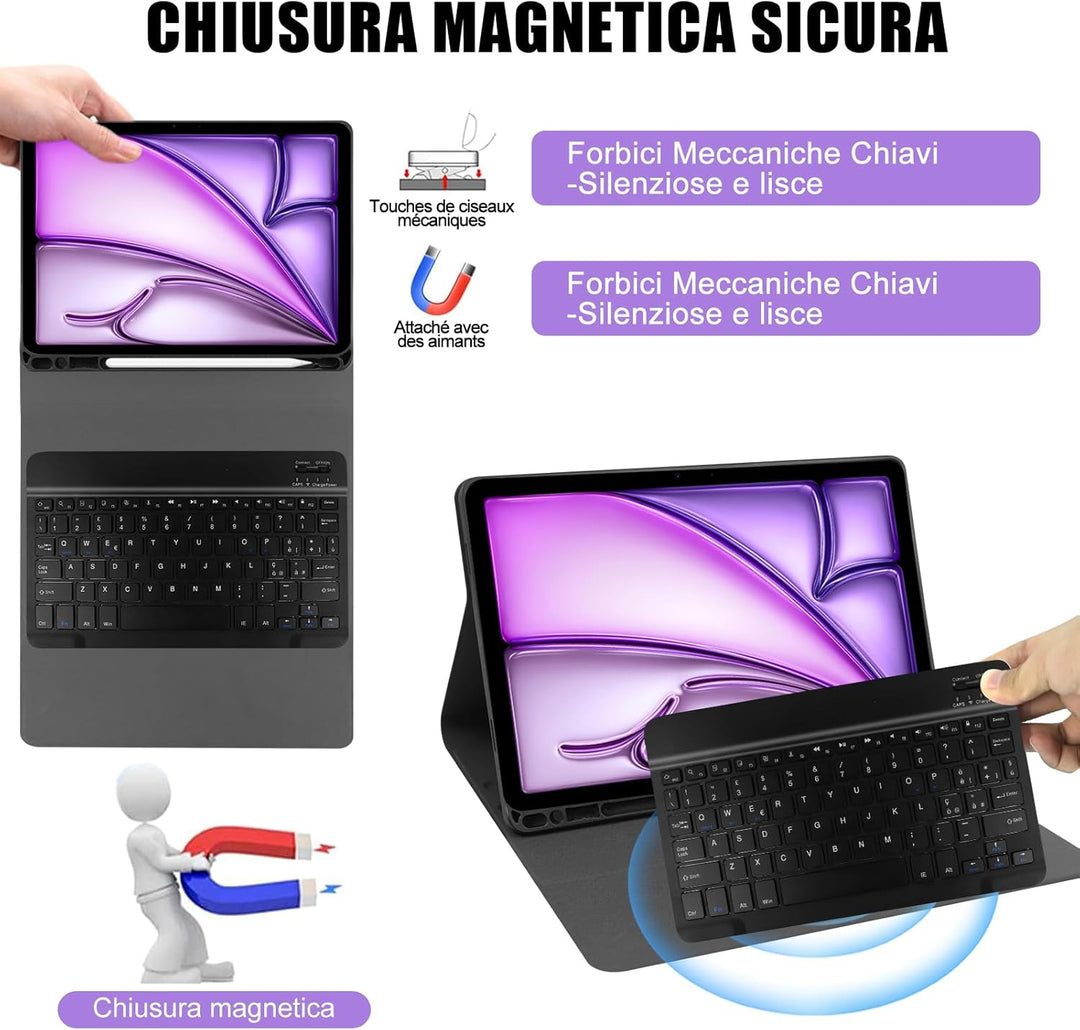 Tastatur Hülle für iPad Air 11 Zoll M2 2024 Italienisch