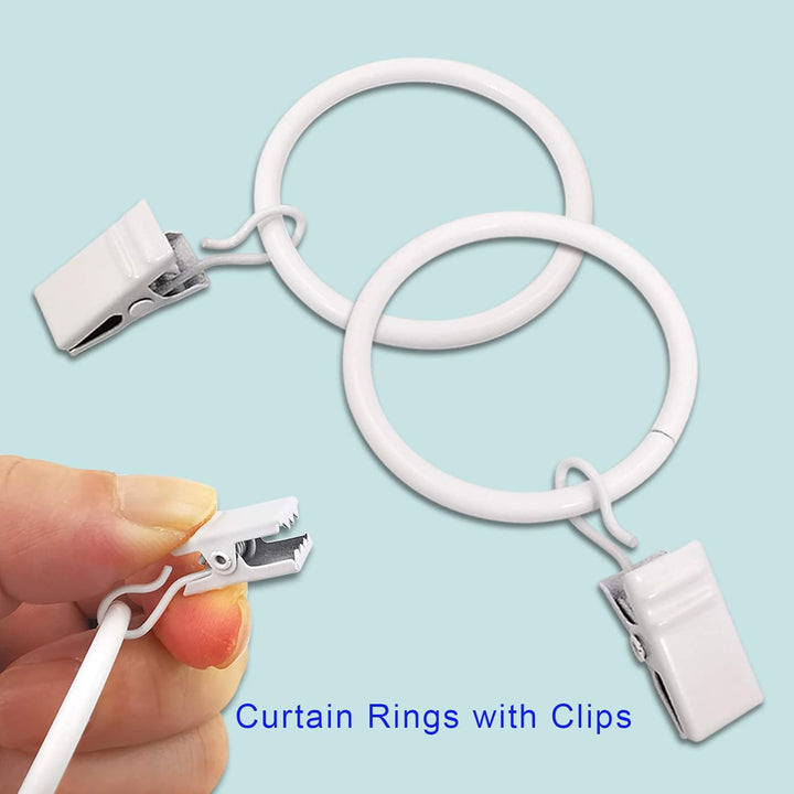 AMZSEVEN 40 Stück Metall Vorhangringe mit Clips, Drapery Clips Haken, dekorative Gardinenstange Clip