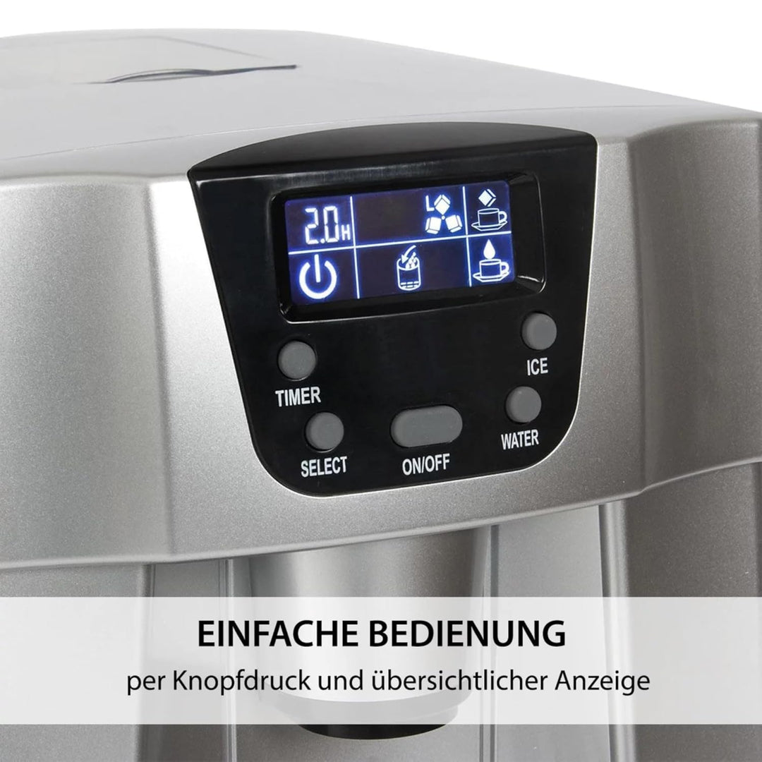 Syntrox Germany Eiswürfelmaschine Plumpix (Display + Eiswasserfunktion), 500 Watt, Eiswürfelautomat