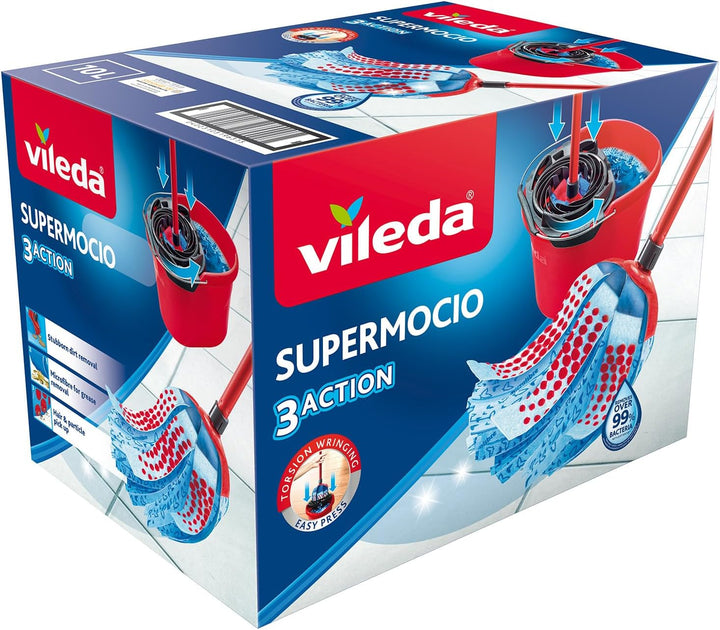 Vileda SuperMocio Putz-Set mit Wischmopp und Eimer