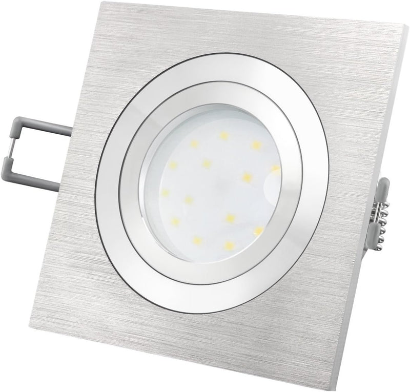 SSC-LUXon 6 Stück flache QF-2 Alu LED Einbauleuchte schwenkbar inkl. LED-Modul 230V, 5W SMD, neutral