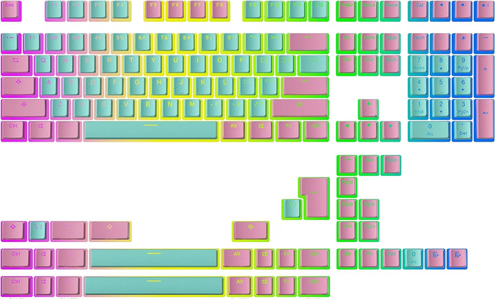 Ranked Pudding v2 PBT-Tastenkappen | 145 Double Shot Transluzent ANSI US- und ISO-Layout | OEM-Profi