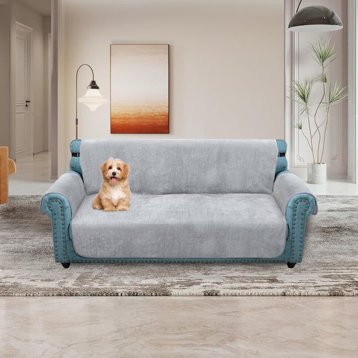 Granbest Super Thick Samt Sofabezug 3 Sitzer Anti-Rutsch Durable Couchbezug mit Elastischem Riemen 4