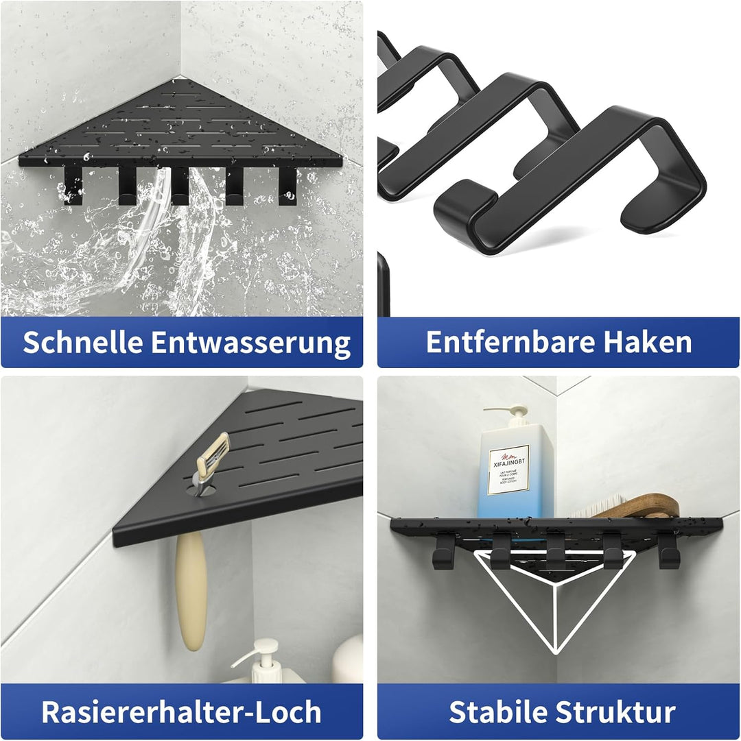 Eck-Duschregal Edelstahl 304,Eckregal Dusche 25.4cm,Duschablage Ecke für Badrenovierung,Eckablage Du