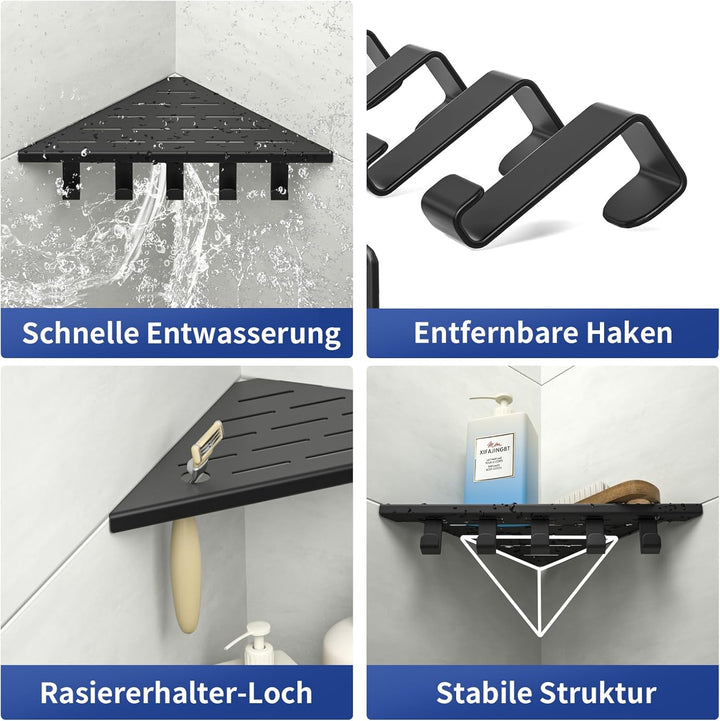 Eck-Duschregal Edelstahl 304,Eckregal Dusche 25.4cm,Duschablage Ecke für Badrenovierung,Eckablage Du
