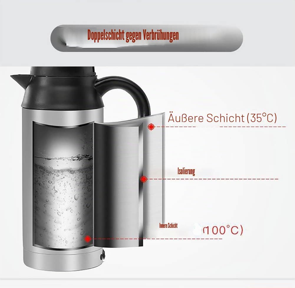 LKW Wasserkocher, 750ml 24V Elektro LKW Wasserkocher, Auto LKW Kaffeetasse mit Zigarettenanzünder La