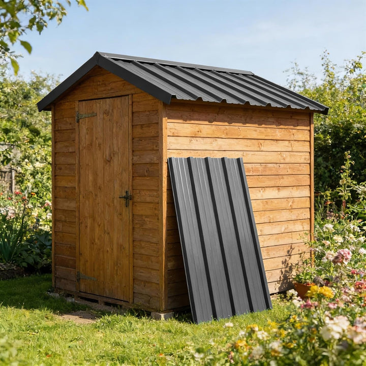 Firstkappen aus Metall - 30 x 60cm - Anthrazit - 5x Verzinkt Wasserdicht Draussen Garten Gewächshaus