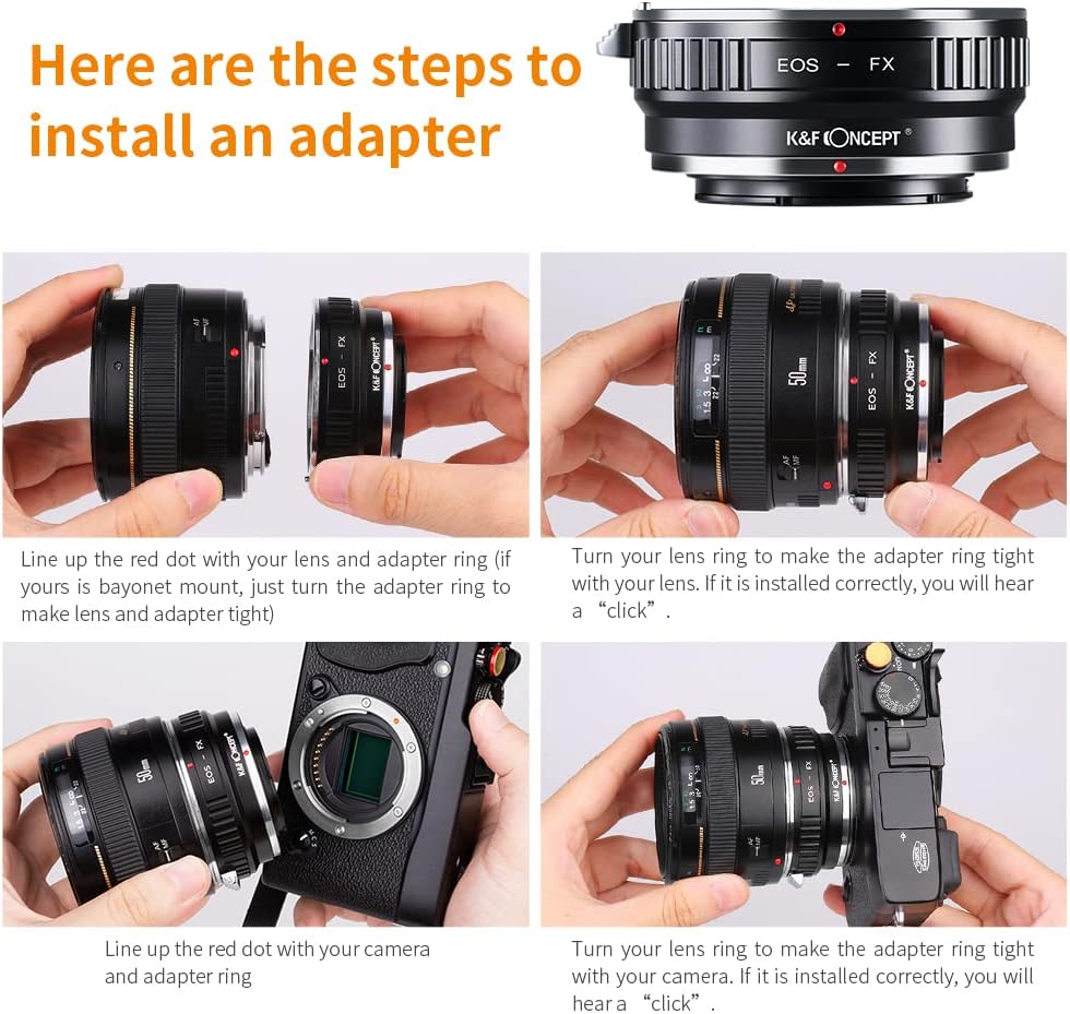 K&F Concept EOS EF/EFS Objektivadapter auf FujiFX Mount X-Pro1 X Kamera X-Serie, spiegellose Kameras