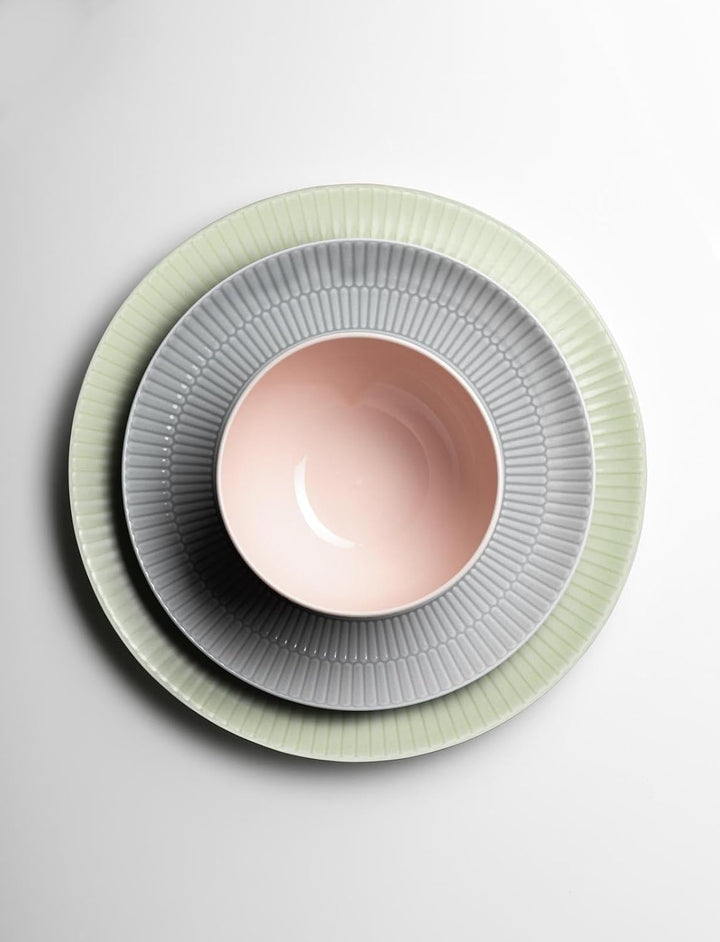 Seltmann Weiden Amina Seladon Suppenteller 6er Set, 21 cm, Tiefe Suppenschalen mit dezentem Relief-M