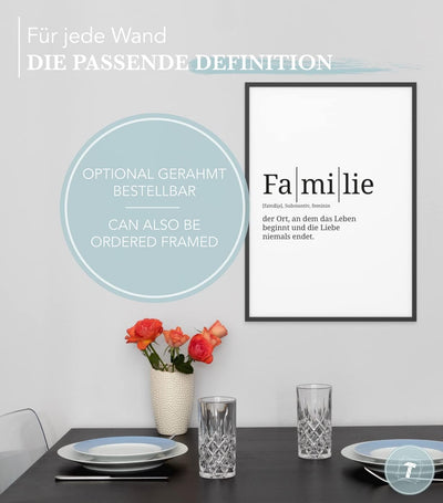 Papierschmiede® Definition: Familie, DIN A1 (59x84 cm), XXL Poster für Wohnzimmer, Schlafzimmer, Küc