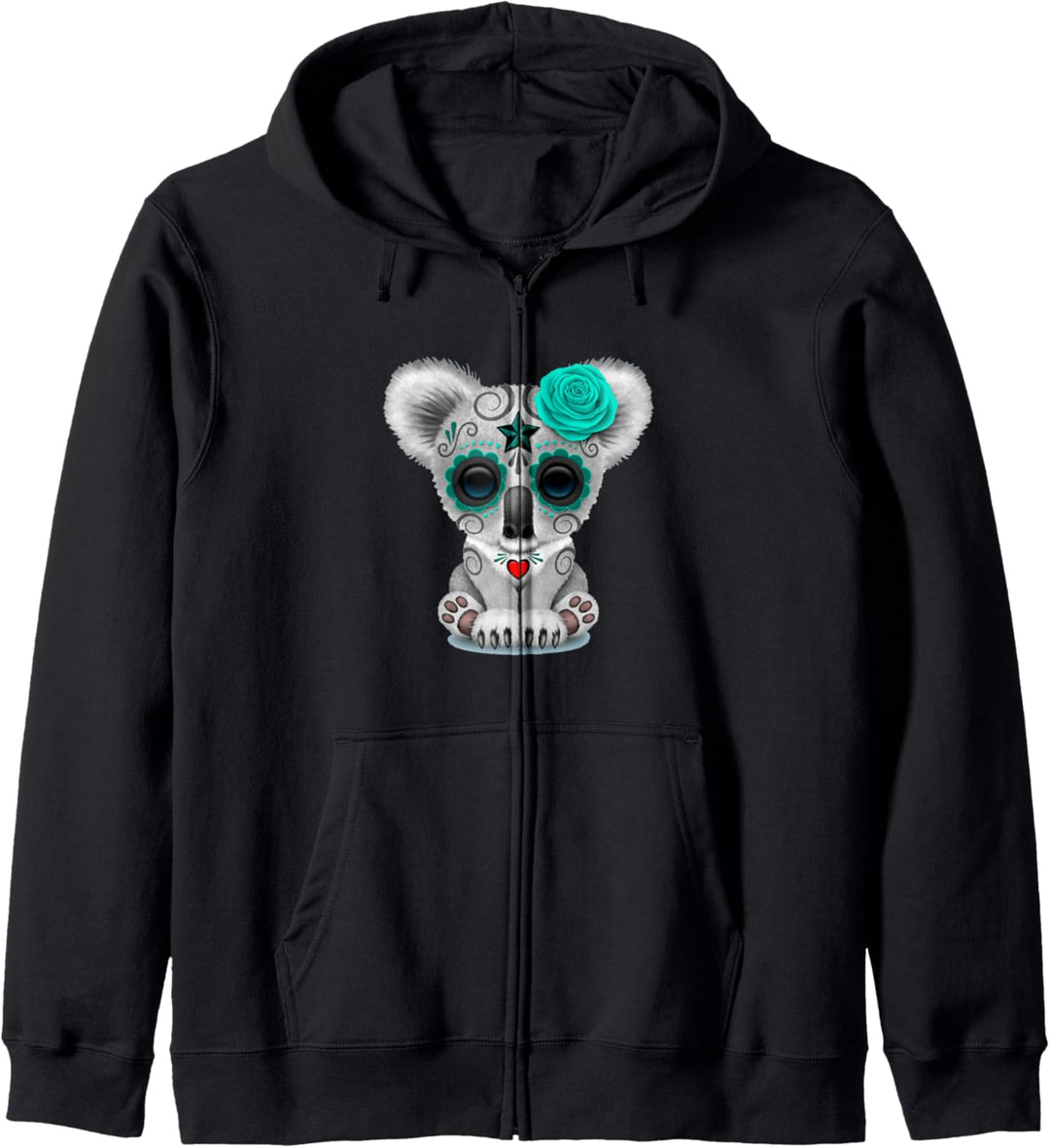 Niedlicher Koala-Zuckerschädel Halloween Kapuzenjacke
