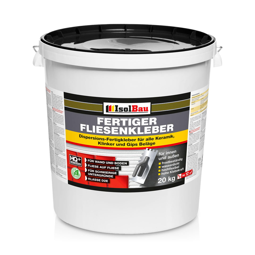 Isolbau Fertig-Fliesenkleber - 20 kg Eimer Dispersionskleber für Fliesen auf Wand & Boden im Innen-