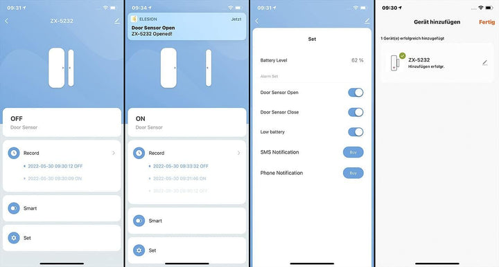 Luminea Home Control Fensterkontakt: 10er-Set ZigBee-Tür- & Fensteralarme, Alexa, Google Assist., Si