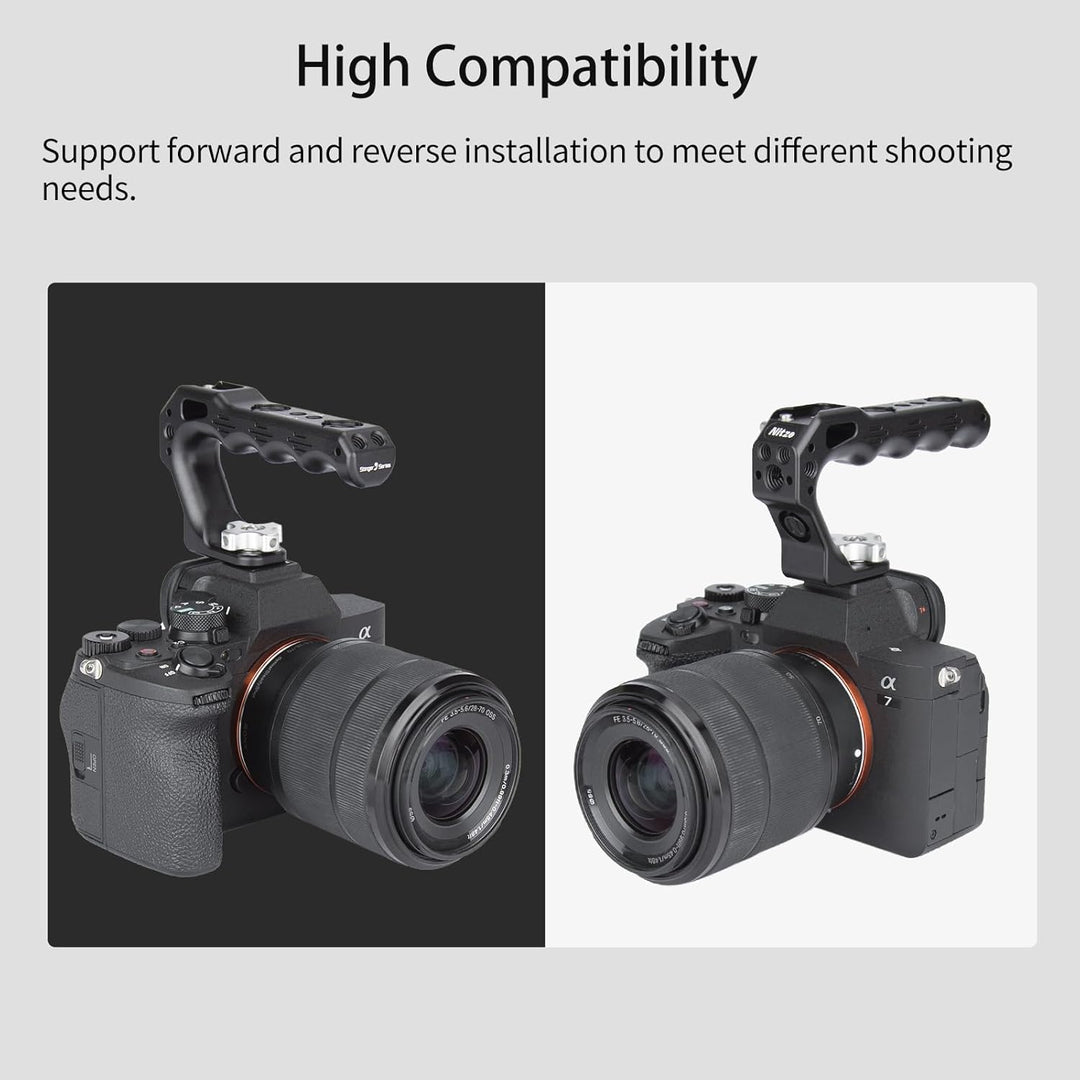 Nitze Cold Shoe TOP Handle, Mini Handle Grip mit Cold Shoe, Kamera Griff für Camera Cage, Universal