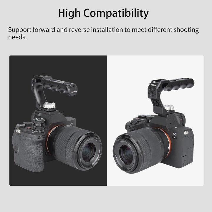 Nitze Cold Shoe TOP Handle, Mini Handle Grip mit Cold Shoe, Kamera Griff für Camera Cage, Universal