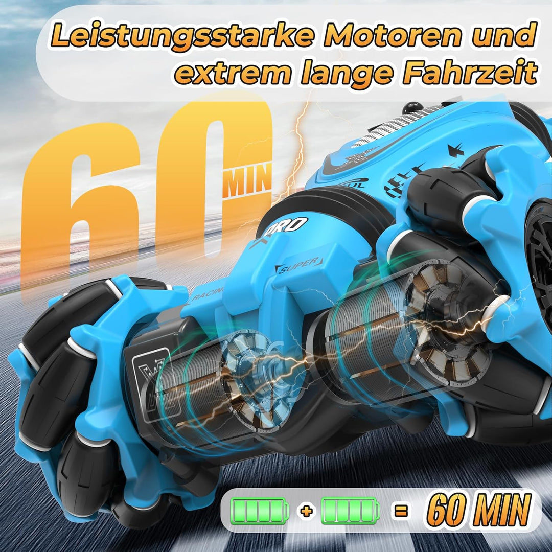 Pristar Ferngesteuertes Auto ab 6 7 8 9 10 11 12 Jahre Auto mit Handsteuerung RC Twist Stunt Car 360