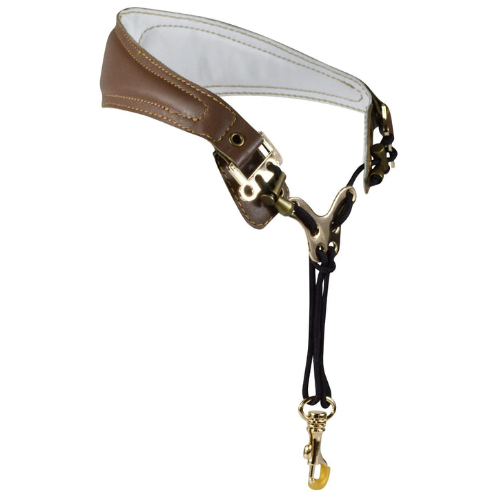 adorence Premium Saxophon Gurt (handgefertigt mit echtem Leder, atmungsaktivem Polster und Metallhak
