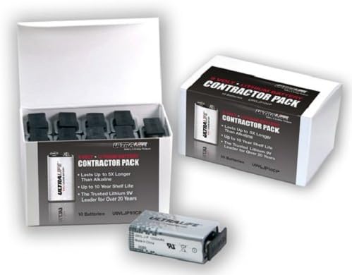 Ultralife Lithium Batterie (9 Volt, E-Block, U9VL, U9VL-J-P, 1200mAh, 10er Sparset) Single, Single