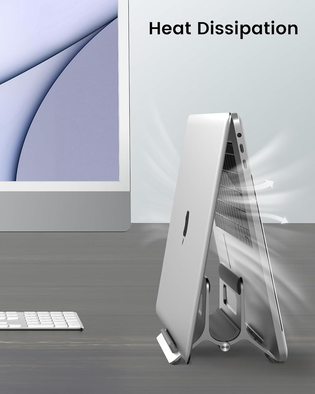 SODI Vertikal Laptop Ständer, Aluminium Vertikal Laptopständer, Laptopständer für MacBook Air, MacBo