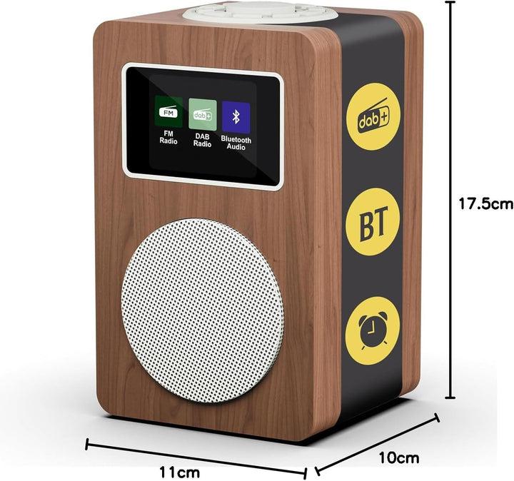 MangoKit MD4 DAB Radio mit Bluetooth,DAB Plus Digitalradio,UKW Radio,Küchenradios,Netz- und Batterie