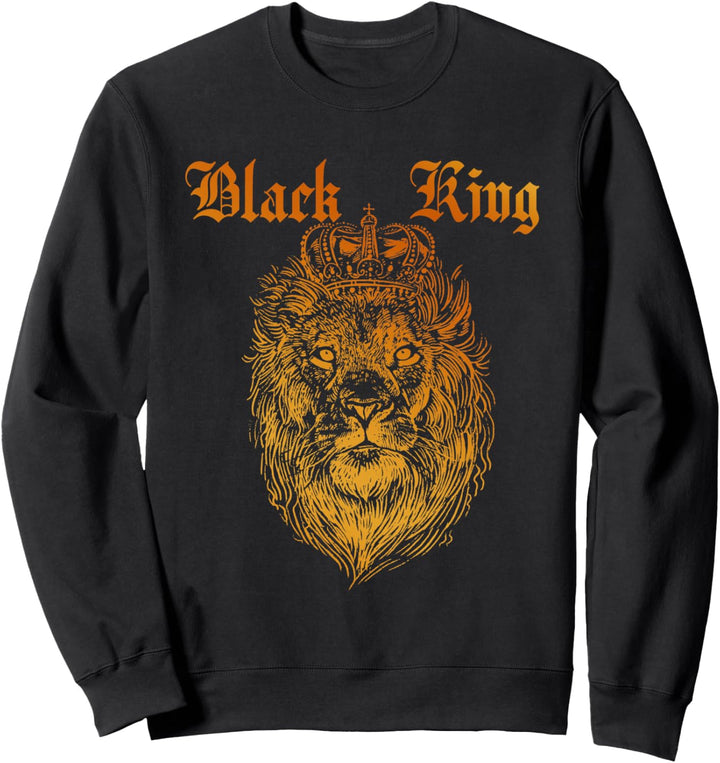 Strong Lion Design for African Proud Man,Yellow Black King Sweatshirt