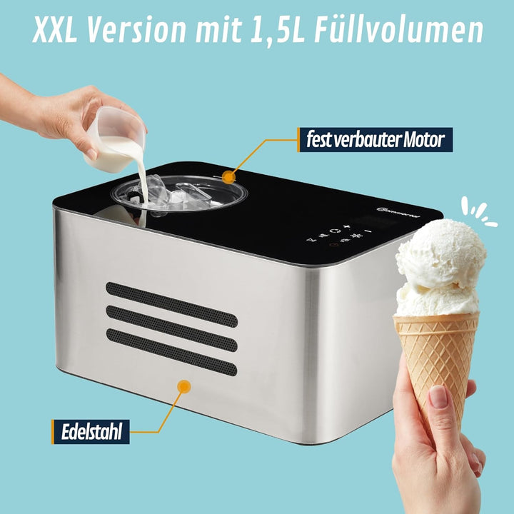 Sommertal Eiscreme Maschine ICE1500 3-in-1 Eismaschine, Frozen Joghurt & Sorbet, Eiscrememaschine au