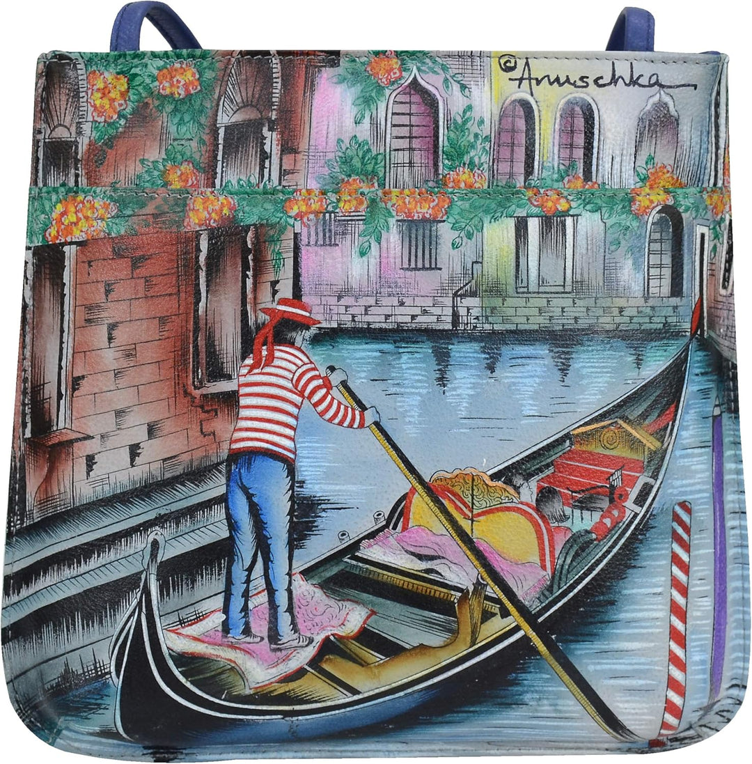 Anuschka Damen Cross Body aus Leder, handbemalt Einheitsgrösse Venezianische Geschichte, Einheitsgrö