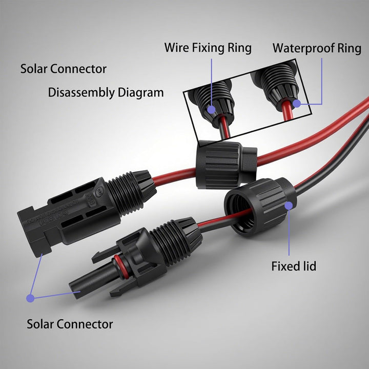 Solarstecker auf XT60 Solarkabel 5M - iHaospace XT60 Kabel 12AWG Kompatibel für Bluetti Eb55 Powerst