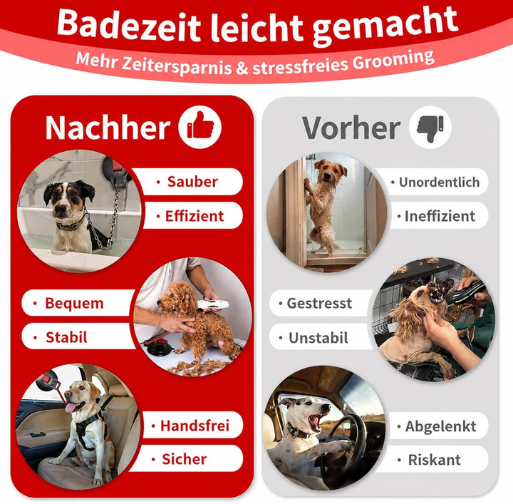 Agape Starker Badesaugnapf für Hunde &amp; Katzen mit Fixierleine | Wiederverwendbarer Badehalter für Hu