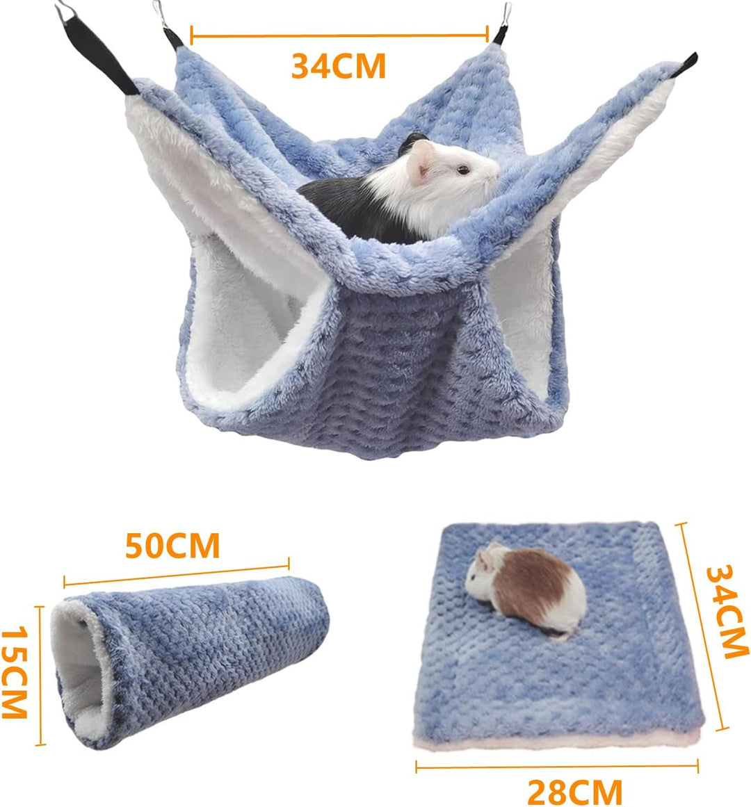 bangminda Kleintierbett 3 Stück Kleintier-Hängematte Frettchen-Hängematte Stockbett Zuckergleiter Hä