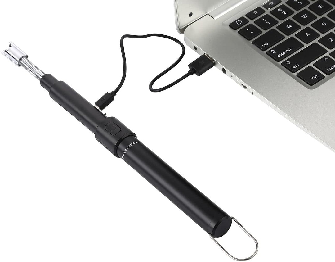 PEARL Zigarettenanzünder: 2er-Set ausziehbare Teleskop-Akku-Feuerzeuge, USB-Ladefunktion, 80 cm (Lic