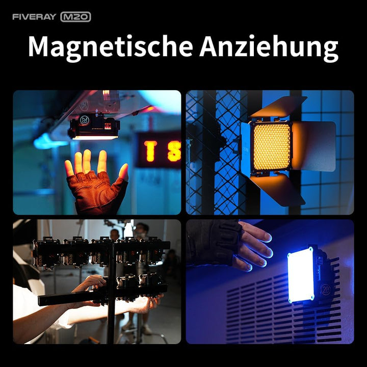 ZHIYUN Fiveray M20 Combo [Official] Videolicht 20W, Bi-Color LED Streaming Licht, Magnetisch Videole