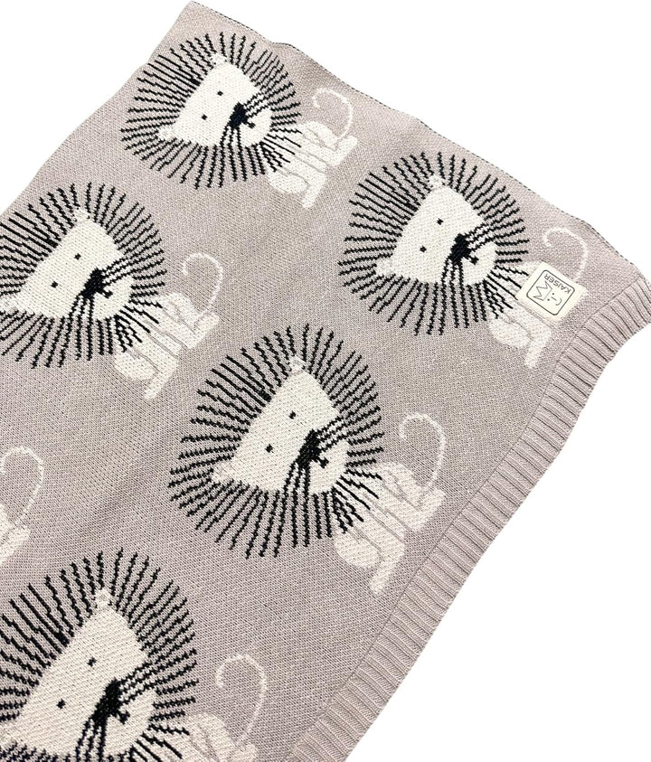 KAISER 65211 LION Babydecke Strick 100% Bio Baumwolle (kbA), atmungsaktive Babydecke, Ganzjährig, Ne
