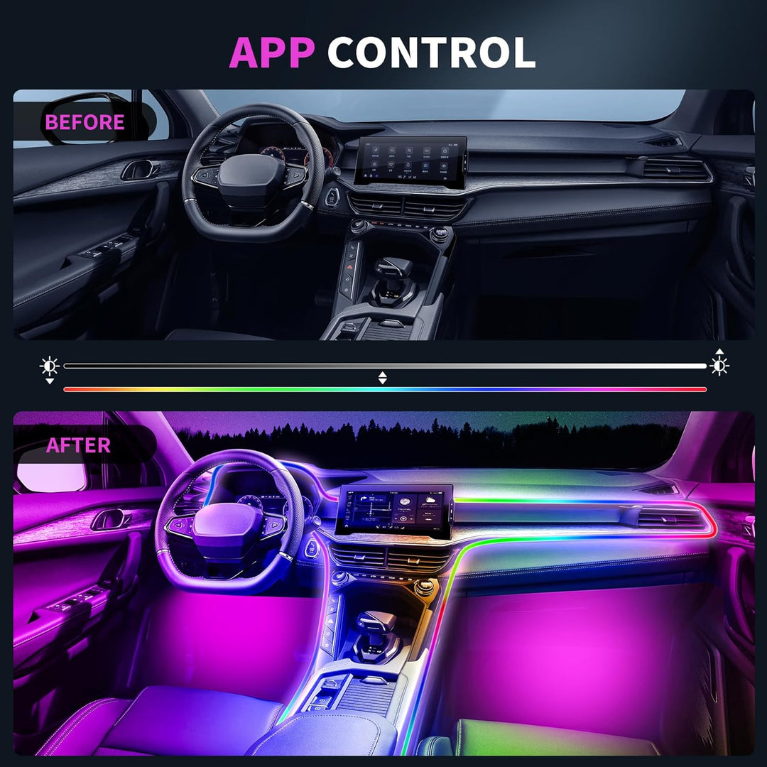 LED Innenbeleuchtung Auto USB, Regenbogen RGBic 210 Blinkende Modi，Auto Led Innenbeleuchtung 2 in 1