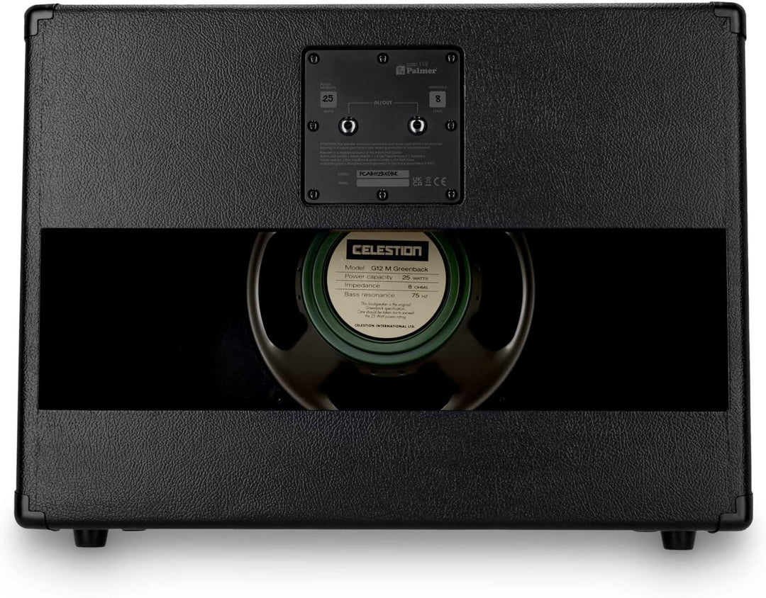 Palmer CAB 112 BX GBK - Gitarren Lautsprecherbox mit Celestion Greenback 1 x 12, Open-Back 1 x 12" O