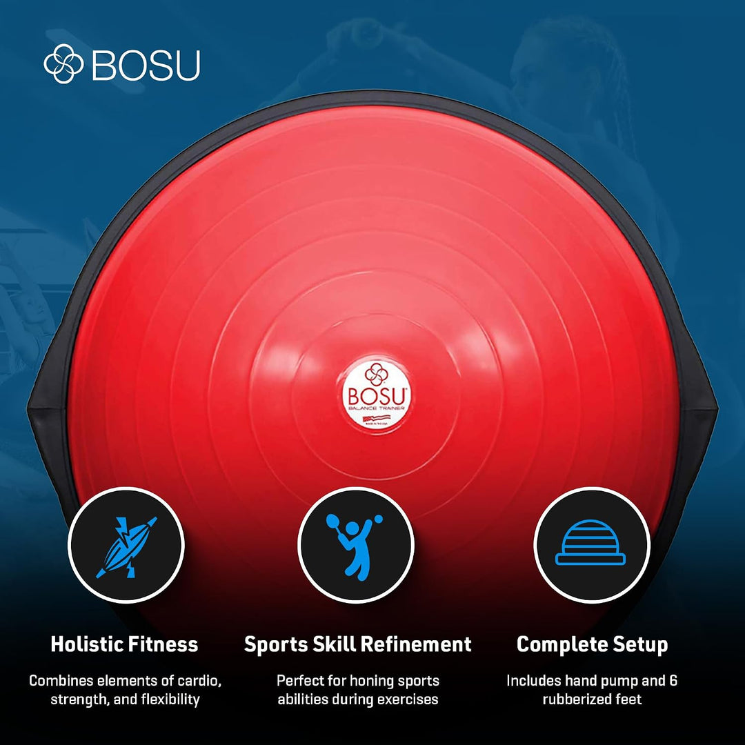 Bosu, Home Gym Equipment, The Original Balance Trainer, 66 cm Durchmesser rot / schwarz, rot / schwa
