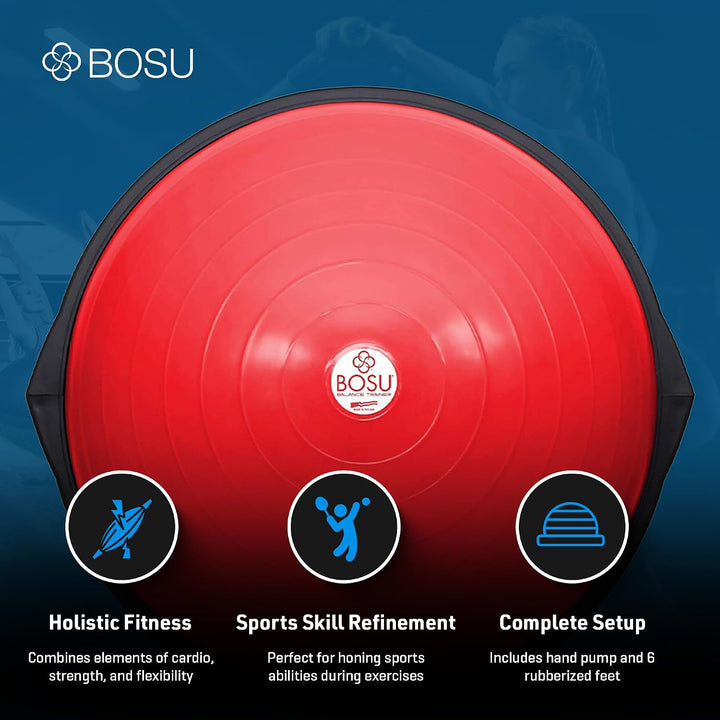 Bosu, Home Gym Equipment, The Original Balance Trainer, 66 cm Durchmesser rot / schwarz, rot / schwa