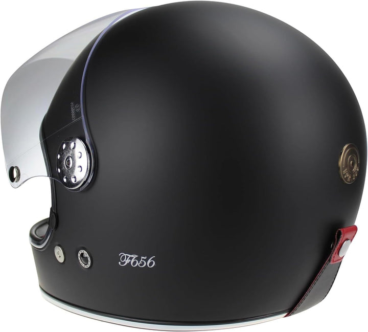 F656 Vintage Retro Full Face Motorcycle Helmets - Fibreglass Motorbike Helmets ECE Approved Crash He