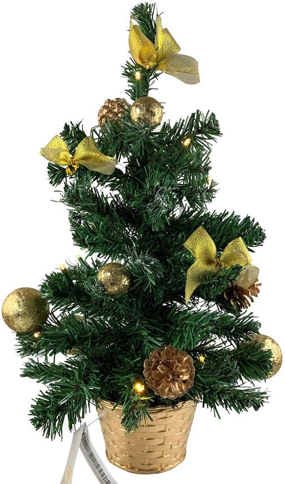 Riffelmacher Geschmückter Weihnachtsbaum beleuchtet 50cm 20257 - Gold - Weihnachtsbaum mit Lichterke