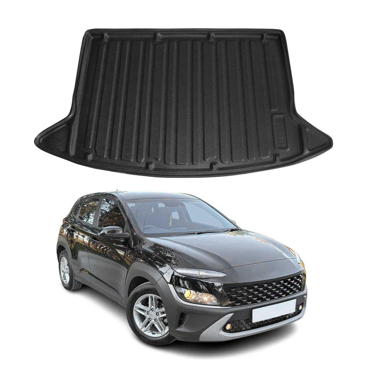 OMAC Kofferraumwanne Laderaumwanne kompatibel mit Hyundai Kona 2018-2025 Gummi TPE Schwarz Kona 2018